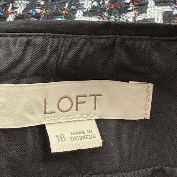 LOFT Mini Plaid Skirt‎ Metallic Multicolor Zipper Closure Lined Plus 18 - Picture 2 of 11